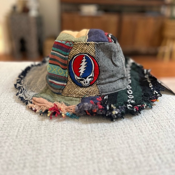 Grateful Dead Accessories - Patchwork Bucket Hat Grateful Dead Logo Hemp & Cotton